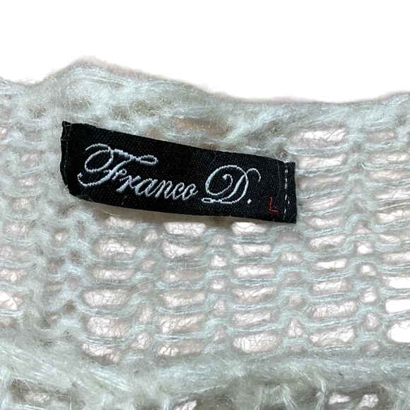 FRANCO D Wool Mohair Acrylic Blend Open Knit Long Sleeve Sweater US Sz L - Picture 4 of 9